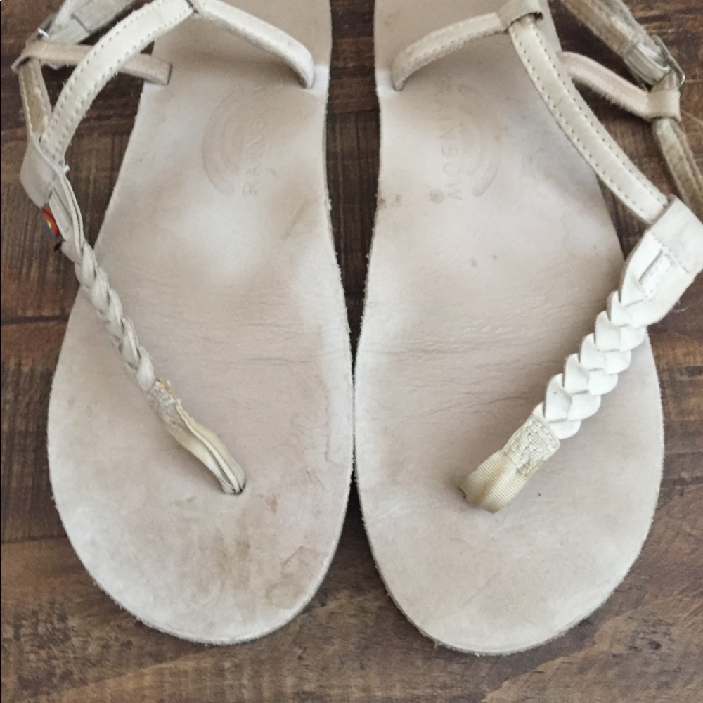 Rainbow braided thong sandals size 10